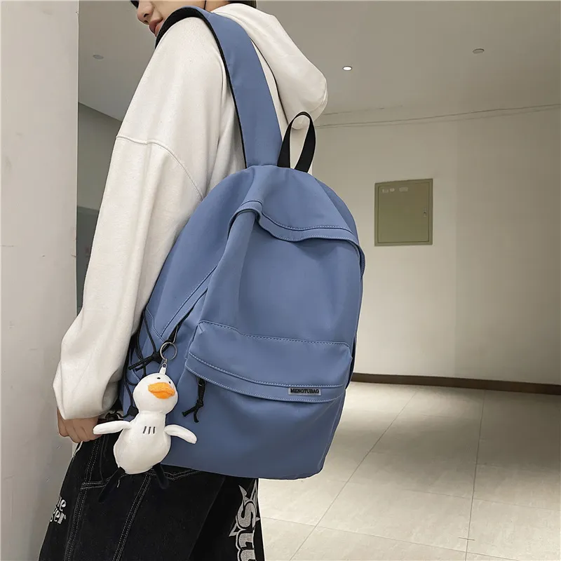 Travel Nylon Backpack Unisex Black/White/Blue/Pink-24