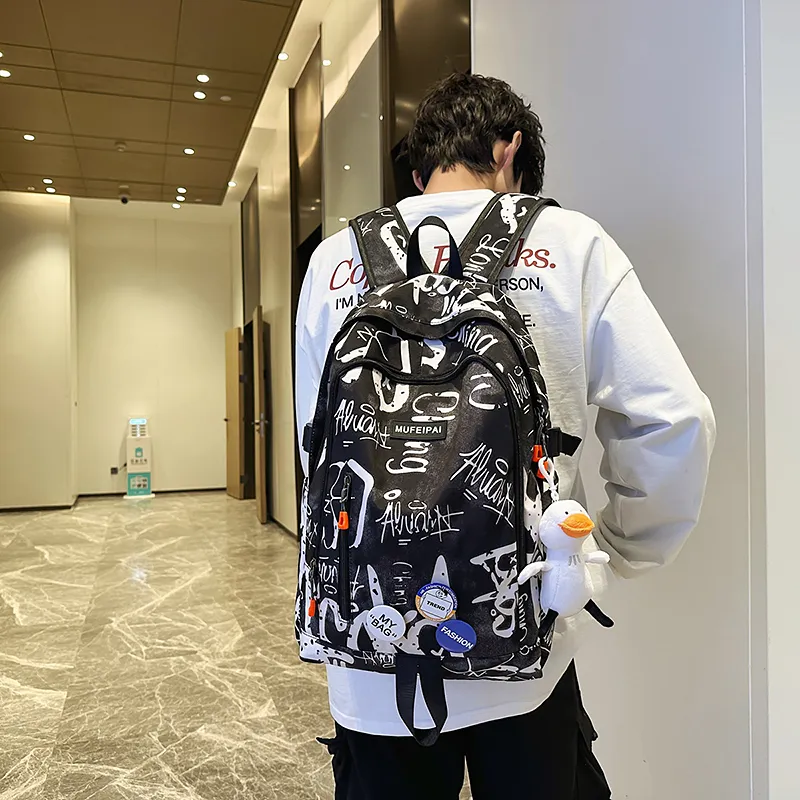 Travel Nylon Backpack Men's Multicolor-17