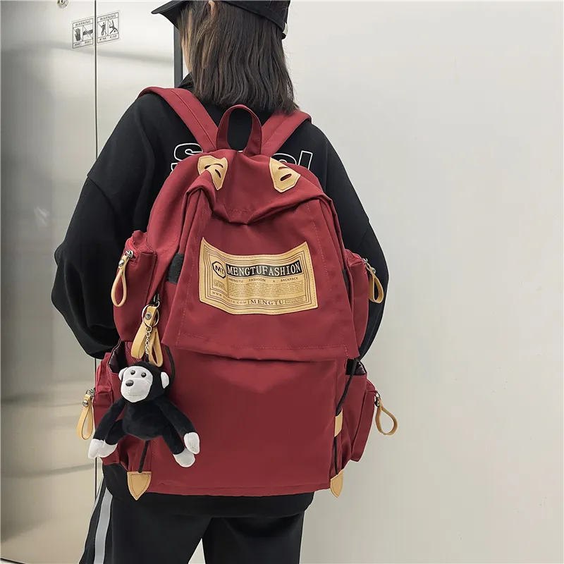 Travel Oxford Backpack Unisex Black/Red/Khaki/Blue-19