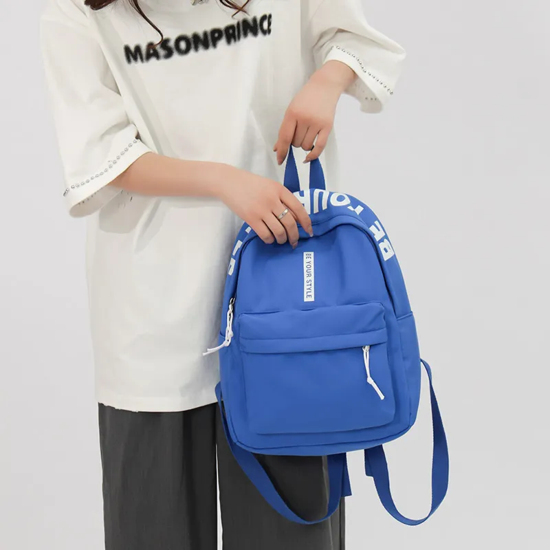 Travel Nylon Backpack Regular Women's White Red & Black/White Blue & Black/Black/Blue/Purple-2