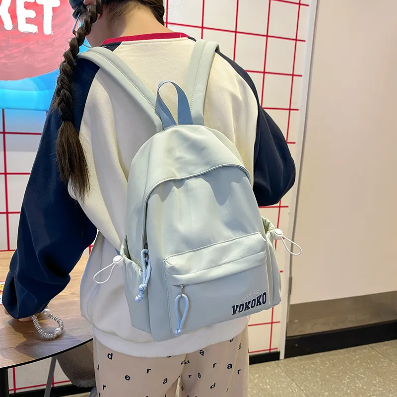 Travel Nylon Backpack Regular Unisex Black/Ecru/Red/Pink/Light Blue-33