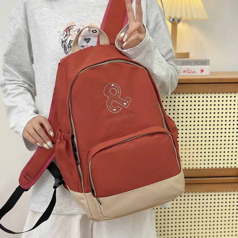 Travel Polyester Backpack Regular Unisex Blue/Red/White-10