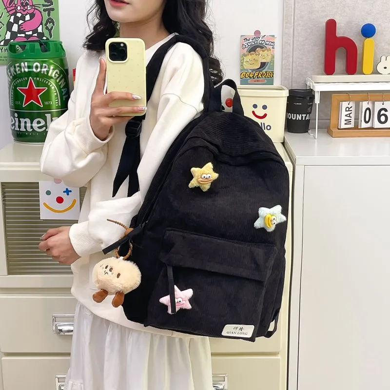 Travel Corduroy Backpack Regular Unisex Multicolor-3