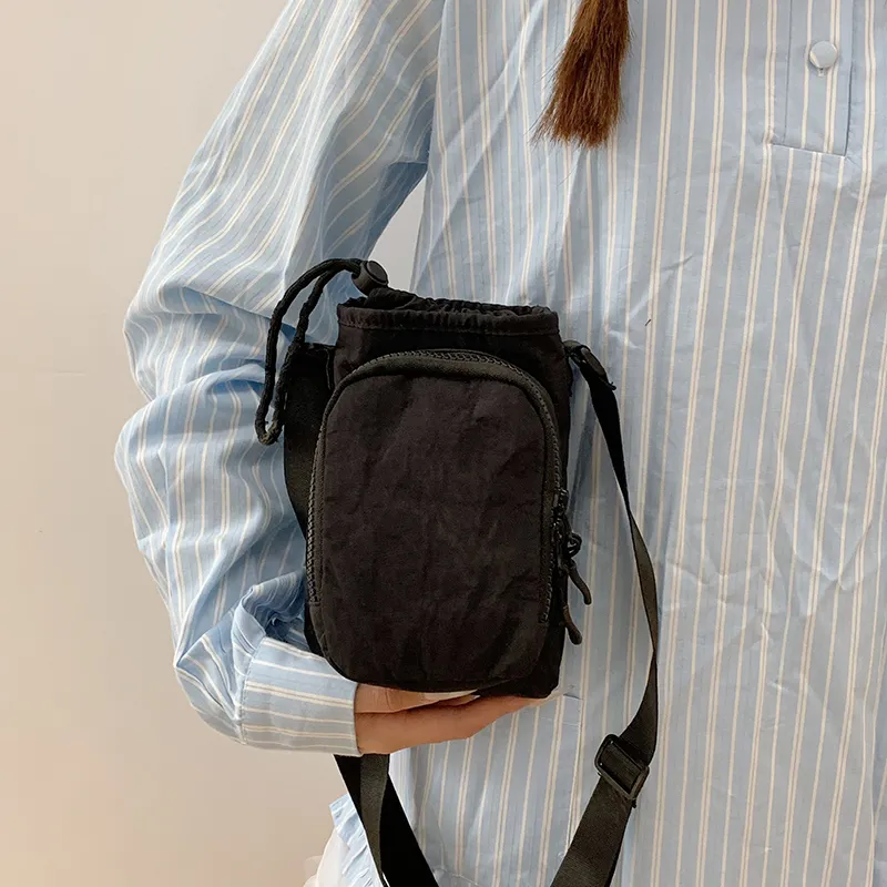 Travel Nylon Fabric Crossbody Bag, Shoulder Bag Unisex Black/Blue/Green/Gray/Pink-1
