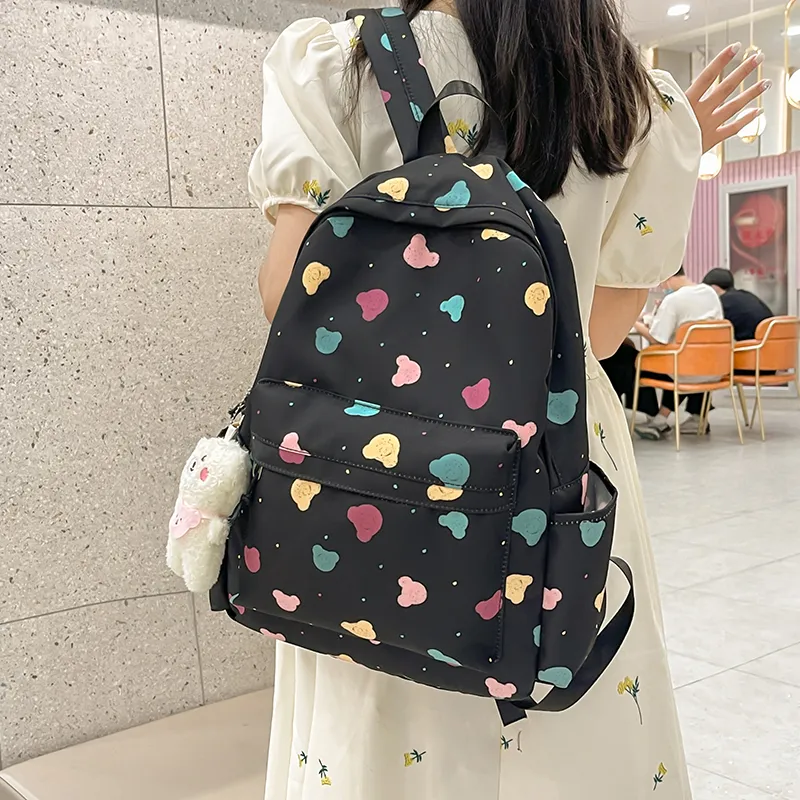 Travel Nylon Backpack Regular Unisex Multicolor-7