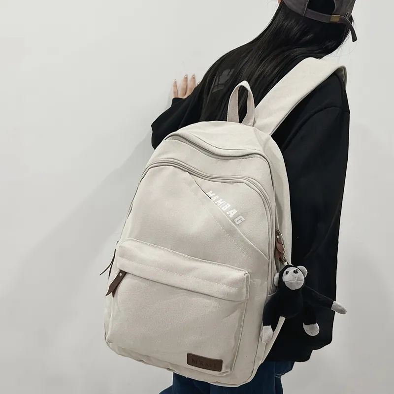 Travel Canvas Backpack Unisex Black/Green/Brown/White/Gray/Khaki-27