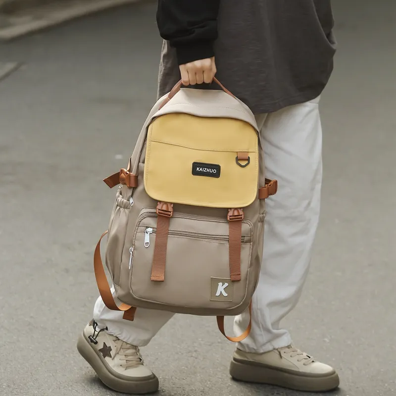 Travel Nylon Backpack Unisex Multicolor-15