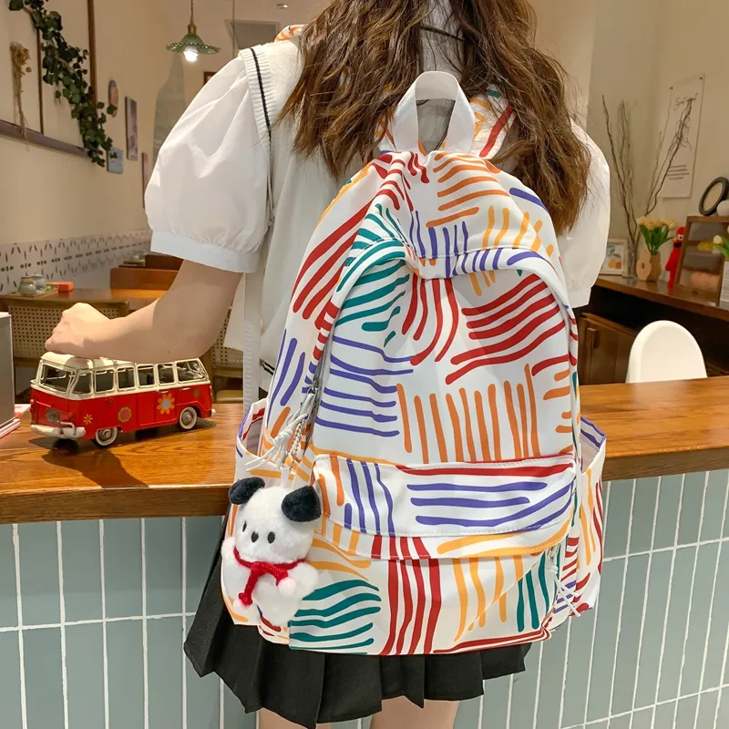 Travel Nylon Backpack Unisex Color Bars/color Numbers-5