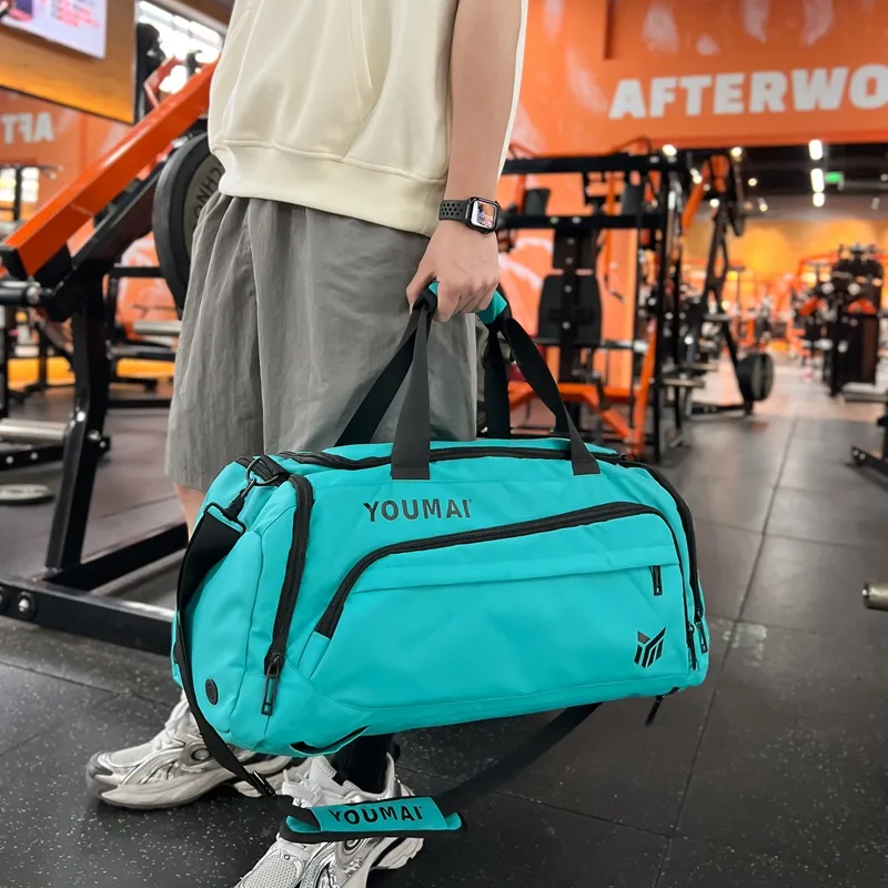 Travel Oxford Gym Bag Medium Size Unisex Black/Orange/Khaki/White/Yellow/Army Green/Lake Blue/Gray-19