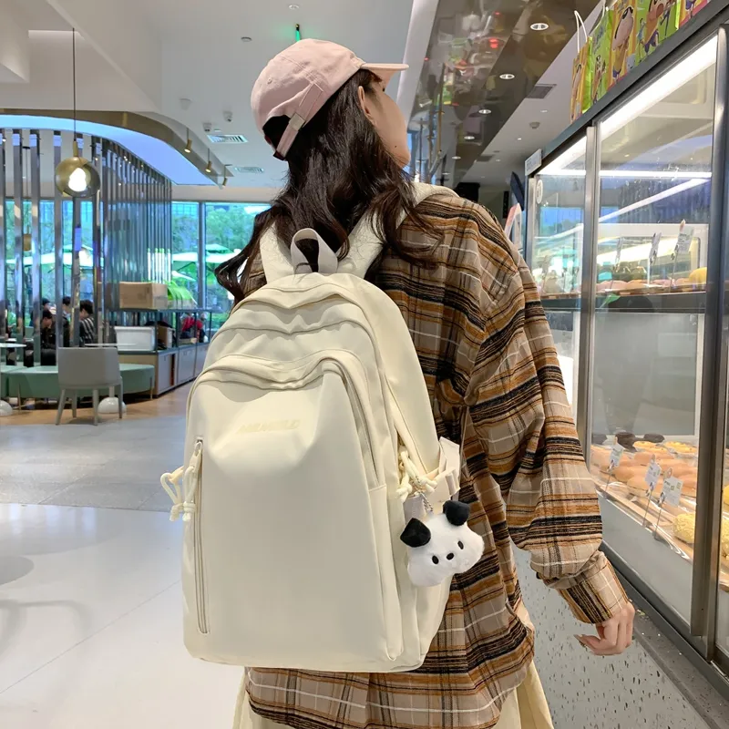Travel Nylon Backpack Regular Unisex Black/White/Yellow/Pink/Blue-15