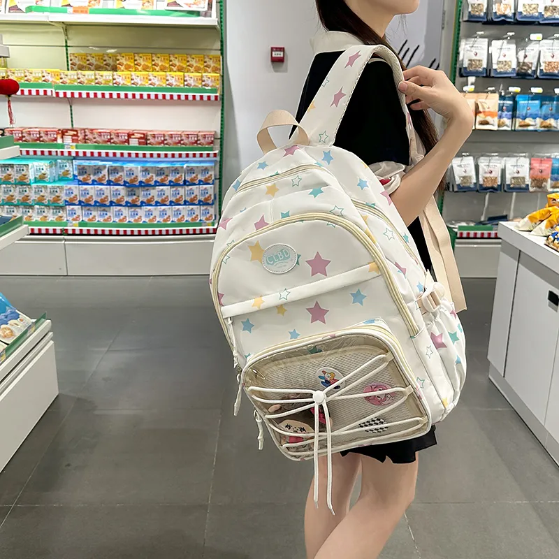 Travel Nylon Backpack Unisex Multicolor-11