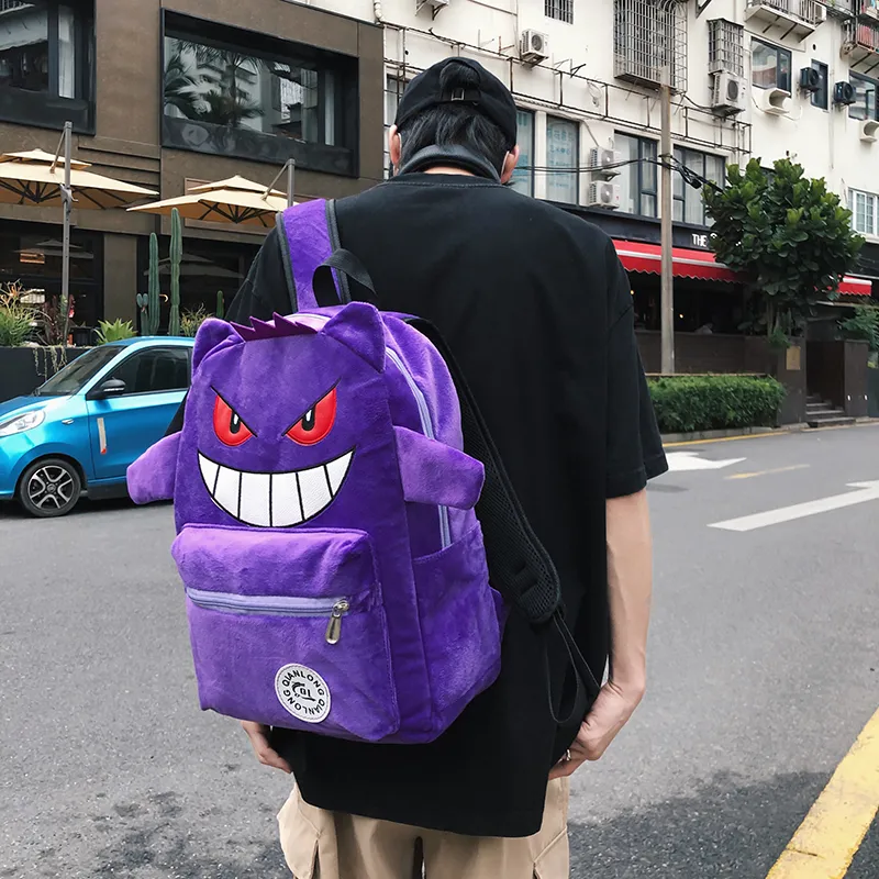 Travel Plush Backpack Unisex Black/Purple-10