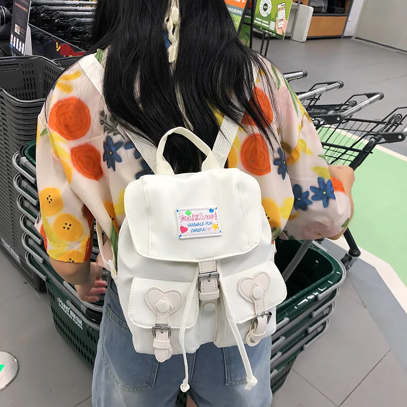 Travel Nylon Backpack Unisex Black/White/Blue-11