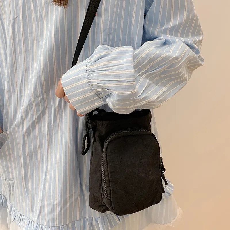 Travel Nylon Fabric Crossbody Bag, Shoulder Bag Unisex Black/Blue/Green/Gray/Pink-3