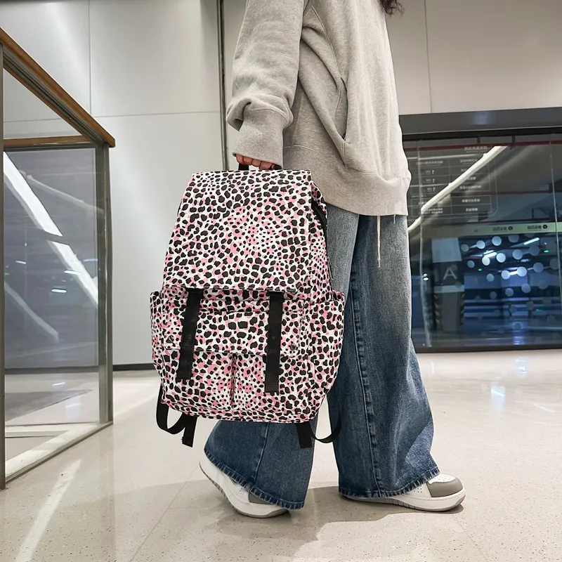 Travel Nylon Backpack Regular Unisex White/Blue/Pink-14