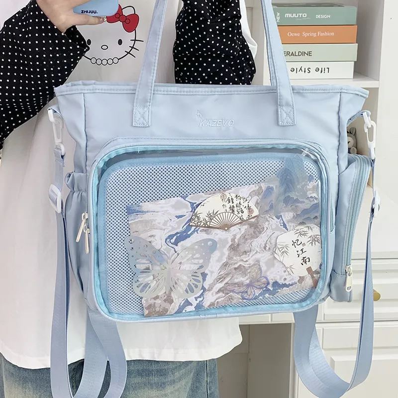 Travel Nylon Fabric One Shoulder Crossbody Backpack Handbag Women's Multicolor-8