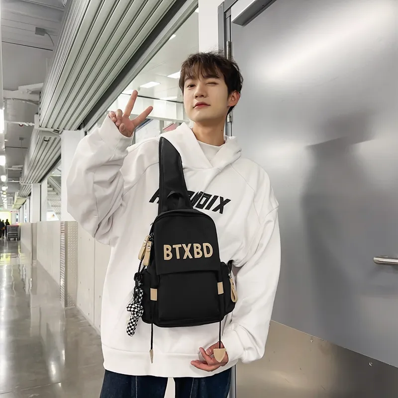 Travel Nylon Sling Bag Unisex ÍTica Black/Blue/Red/White-4