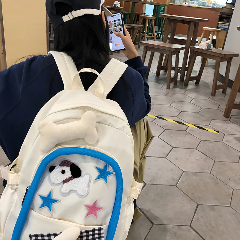 Travel Nylon Backpack Regular Unisex White-2