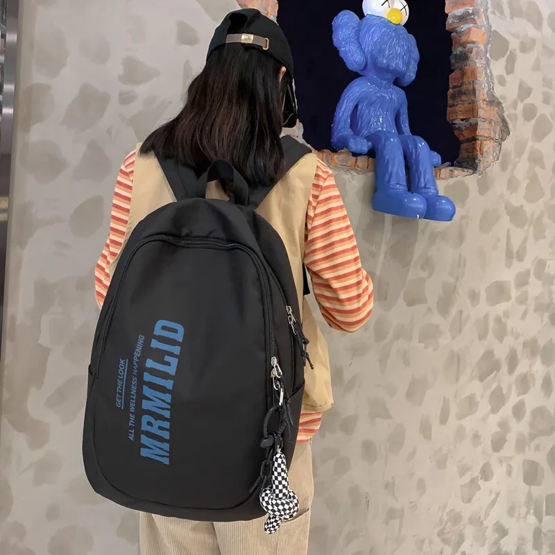 Travel Nylon Backpack Regular Unisex Black/White/Red/Blue-6