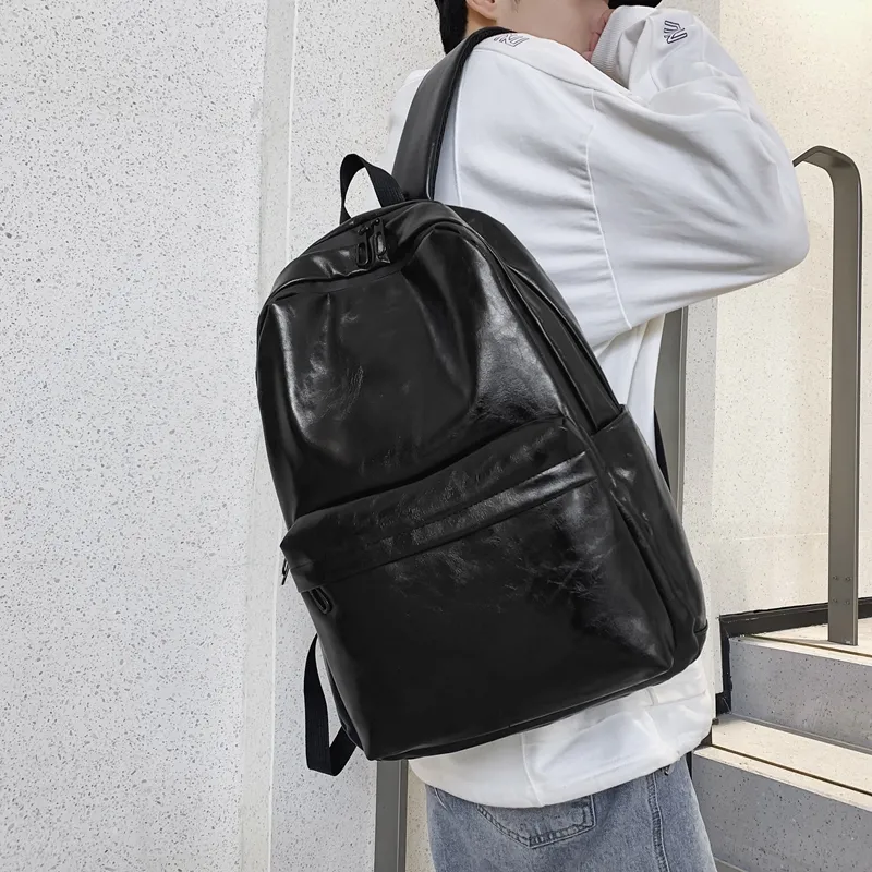 Travel PU Backpack Regular Unisex Black/Gray/Coffee-6