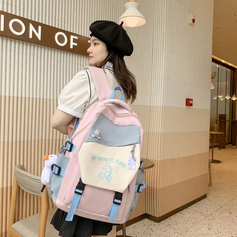 Travel Nylon Backpack Unisex Multicolor-18