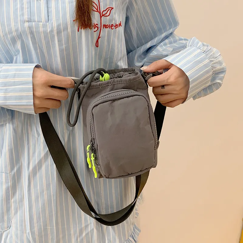 Travel Nylon Fabric Crossbody Bag, Shoulder Bag Unisex Black/Blue/Green/Gray/Pink-31