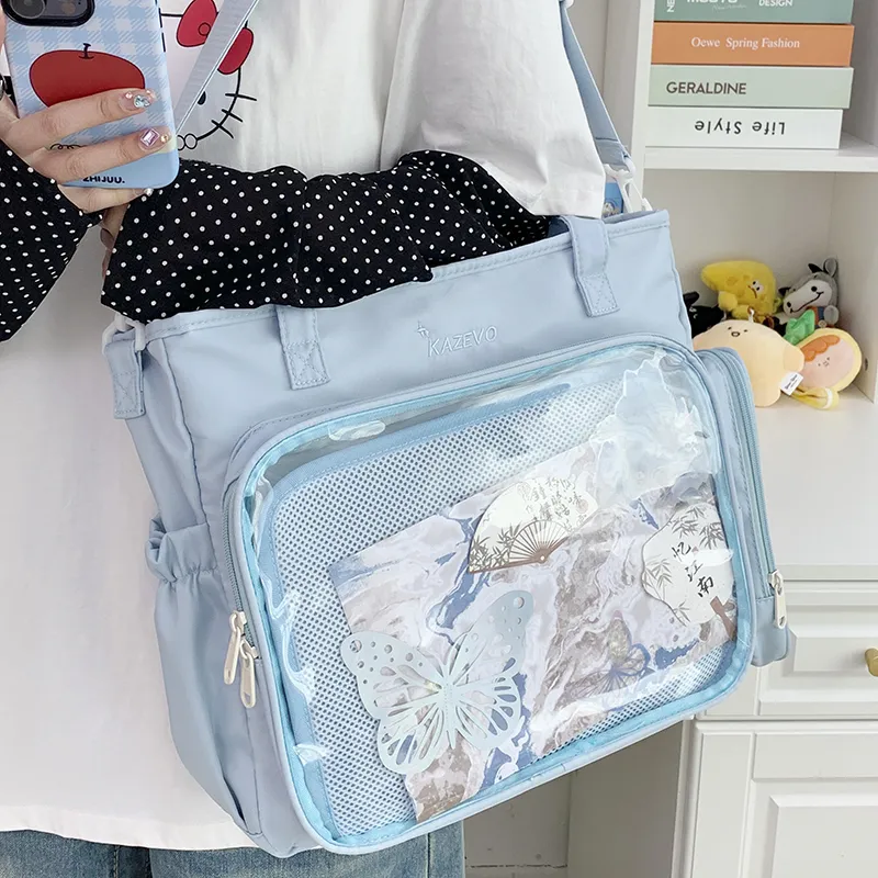 Travel Nylon Fabric One Shoulder Crossbody Backpack Handbag Women's Multicolor-13