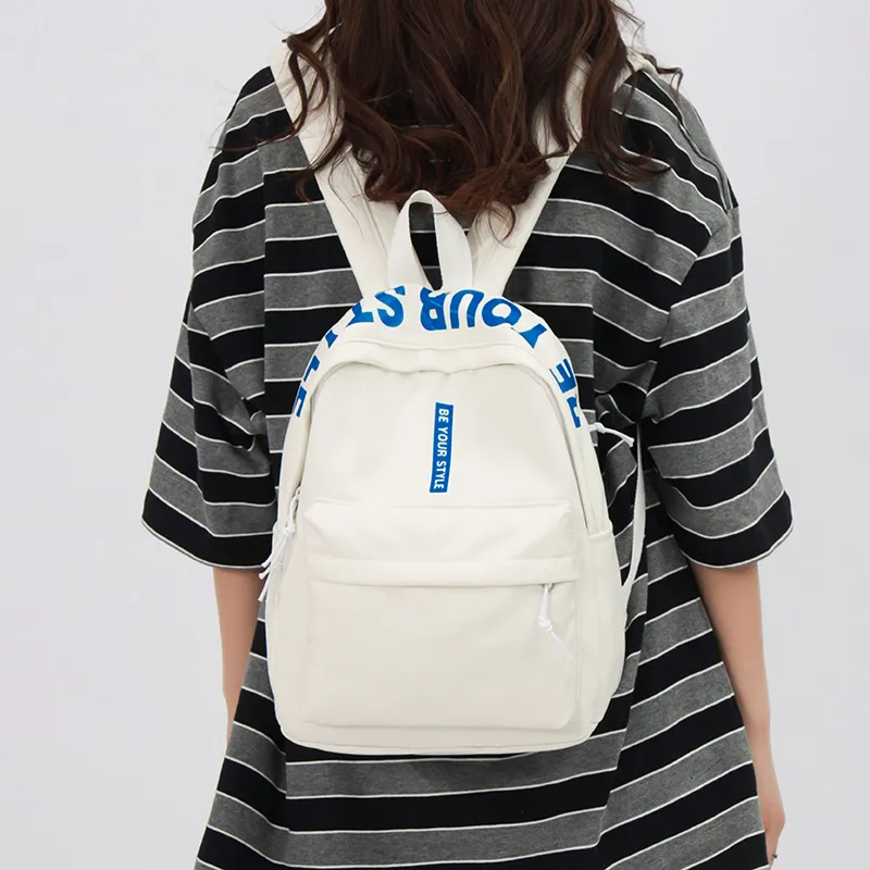 Travel Nylon Backpack Regular Women's White Red & Black/White Blue & Black/Black/Blue/Purple-12