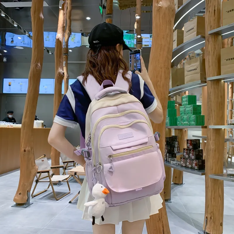 Travel Nylon Backpack Unisex Black/Blue/Purple/Green-19
