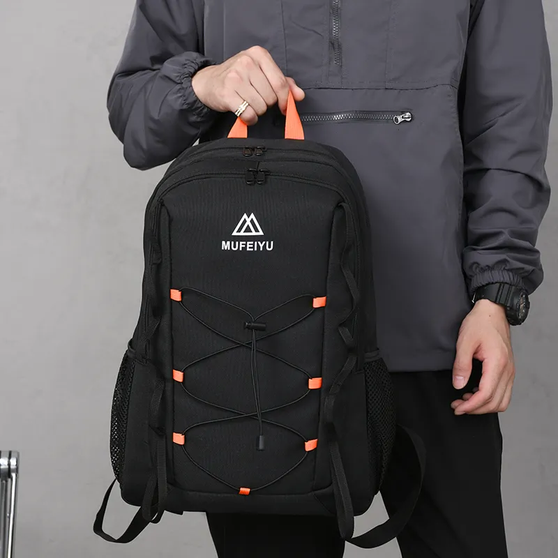 Travel Oxford Laptop Backpack Regular Unisex Black/White-1