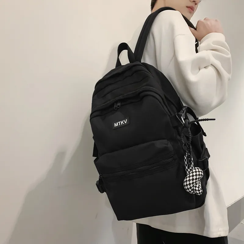 Travel Nylon Backpack Regular Unisex White/Black/Blue/Pink-11