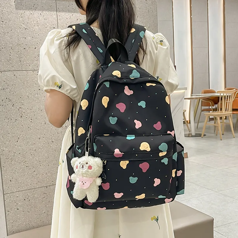 Travel Nylon Backpack Regular Unisex Multicolor-2
