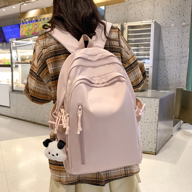 Travel Nylon Backpack Regular Unisex Black/White/Yellow/Pink/Blue-33