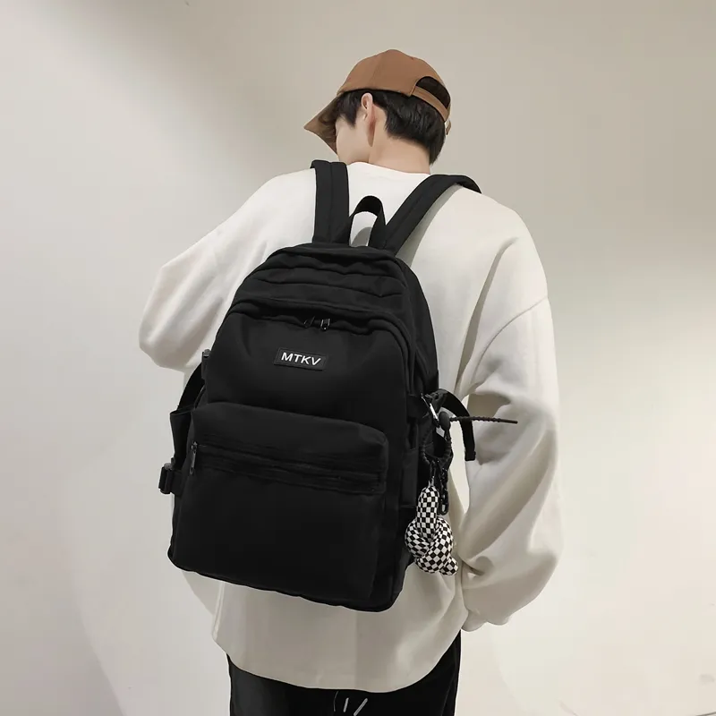 Travel Nylon Backpack Regular Unisex White/Black/Blue/Pink-12