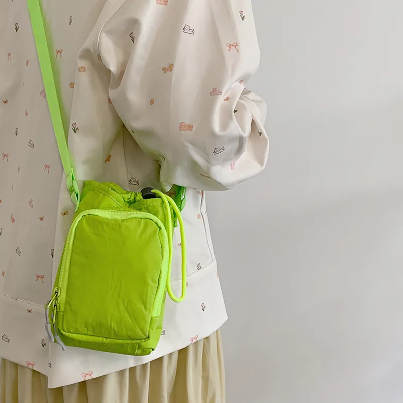 Travel Nylon Fabric Crossbody Bag, Shoulder Bag Unisex Black/Blue/Green/Gray/Pink-20