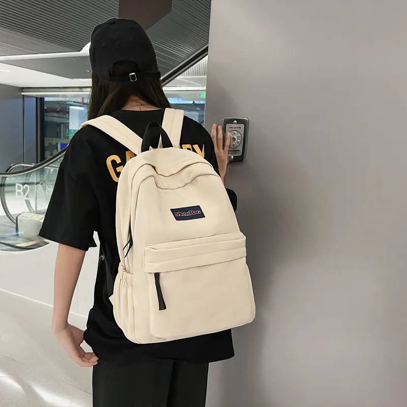 Travel Nylon Backpack Regular Unisex Black/White/Brown/Blue-23