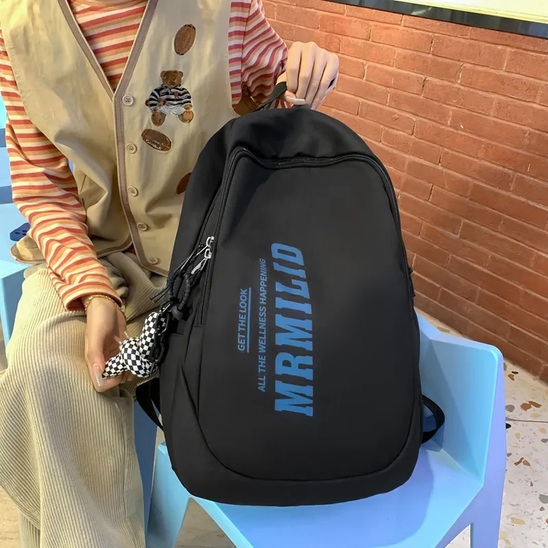 Travel Nylon Backpack Regular Unisex Black/White/Red/Blue-1