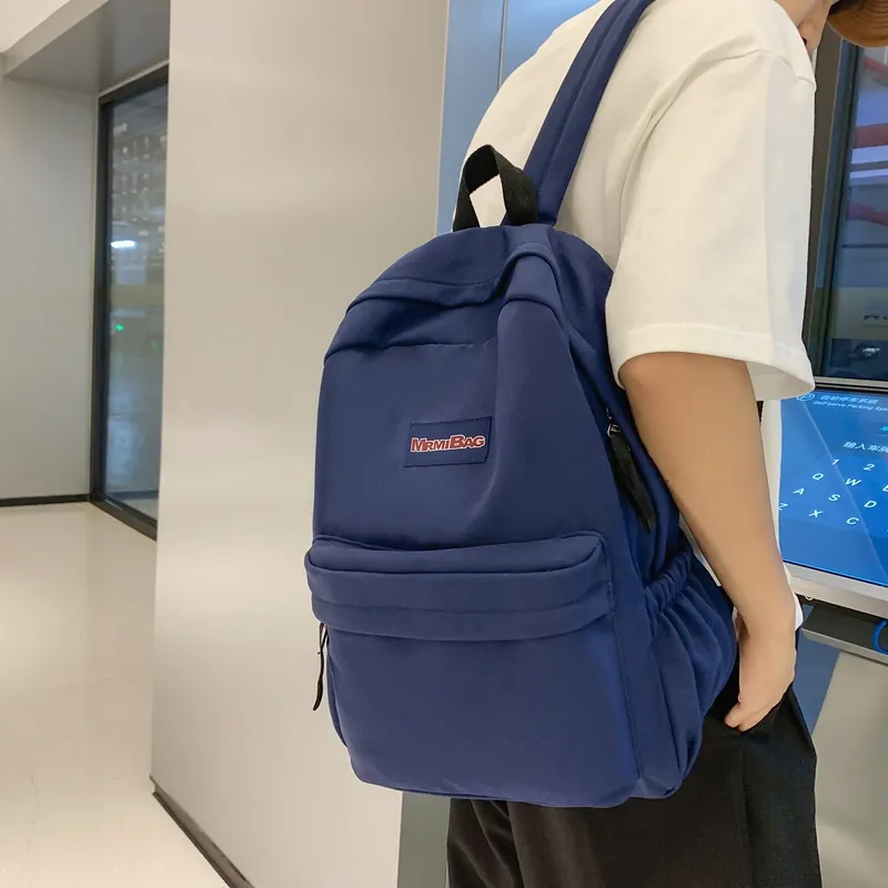 Travel Nylon Backpack Regular Unisex Black/White/Brown/Blue-3