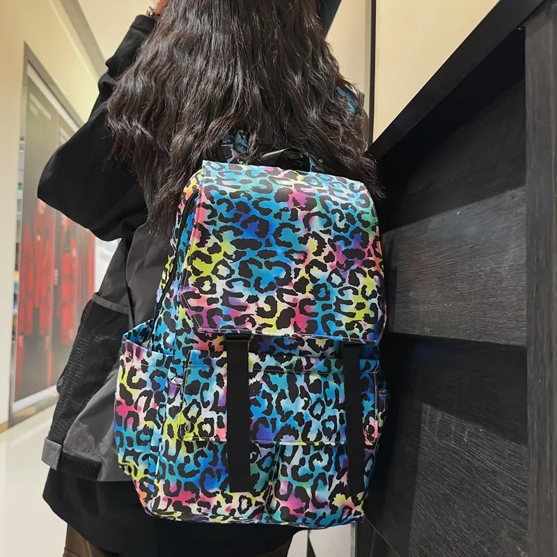 Travel Nylon Backpack Regular Unisex White/Blue/Pink-8