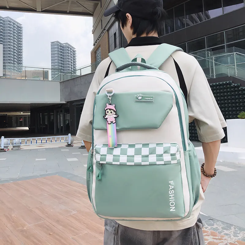 Travel Nylon Backpack Unisex Black/Blue/Green/Purple/Pink-10