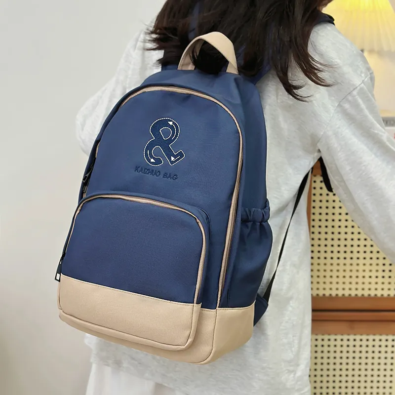 Travel Polyester Backpack Regular Unisex Blue/Red/White-2
