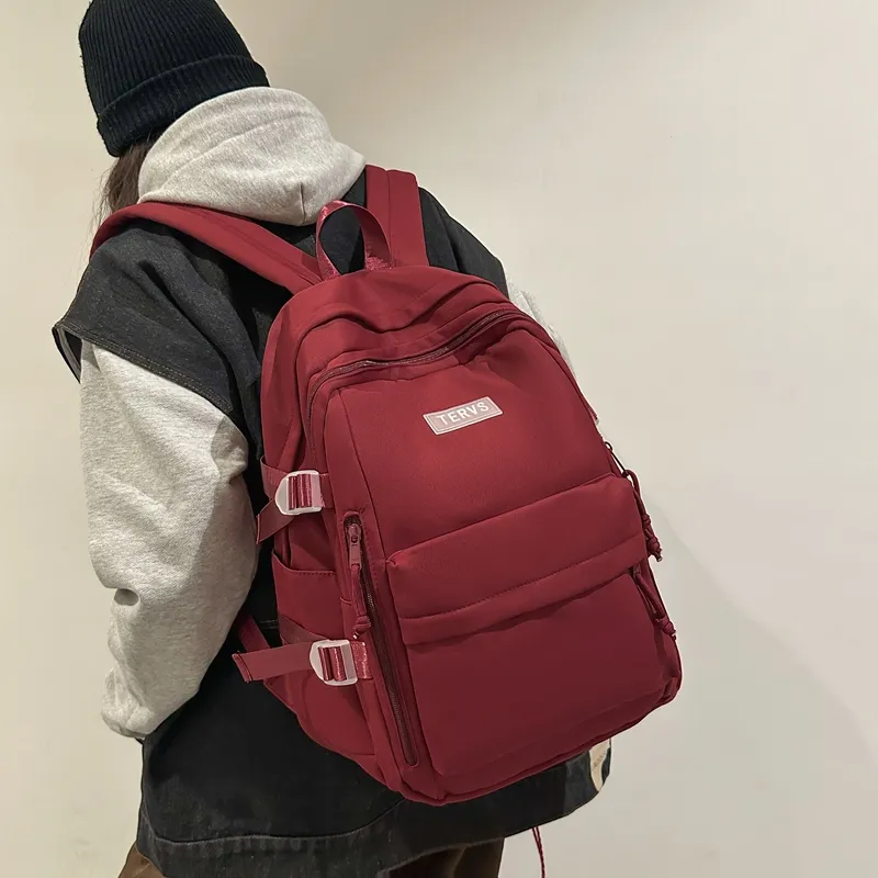 Travel Nylon Backpack Regular Unisex Black/White/Red/Green-20