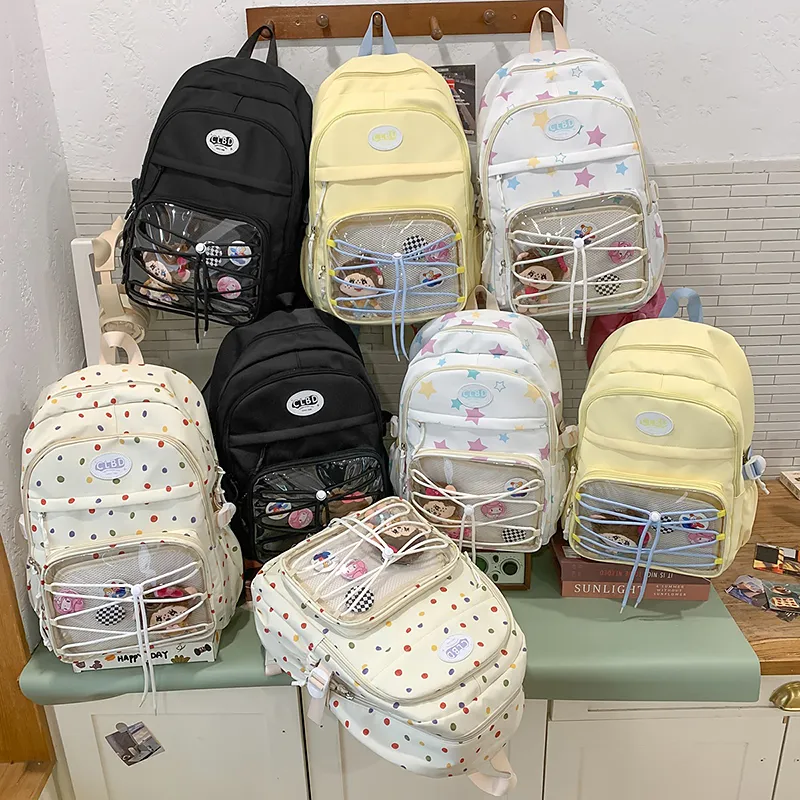 Travel Nylon Backpack Unisex Multicolor-5