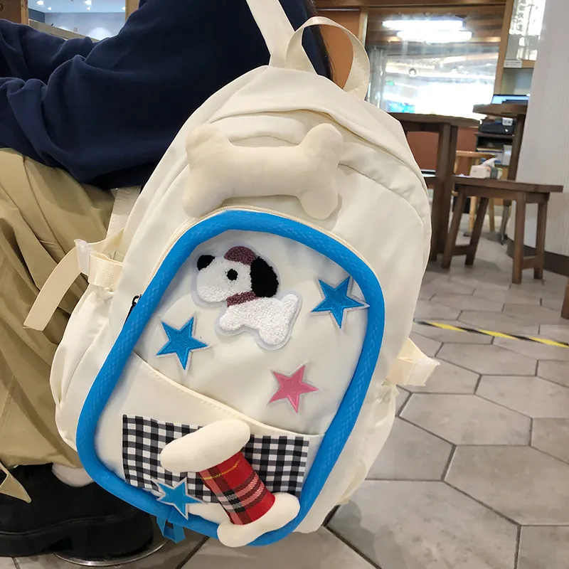 Travel Nylon Backpack Regular Unisex White-4