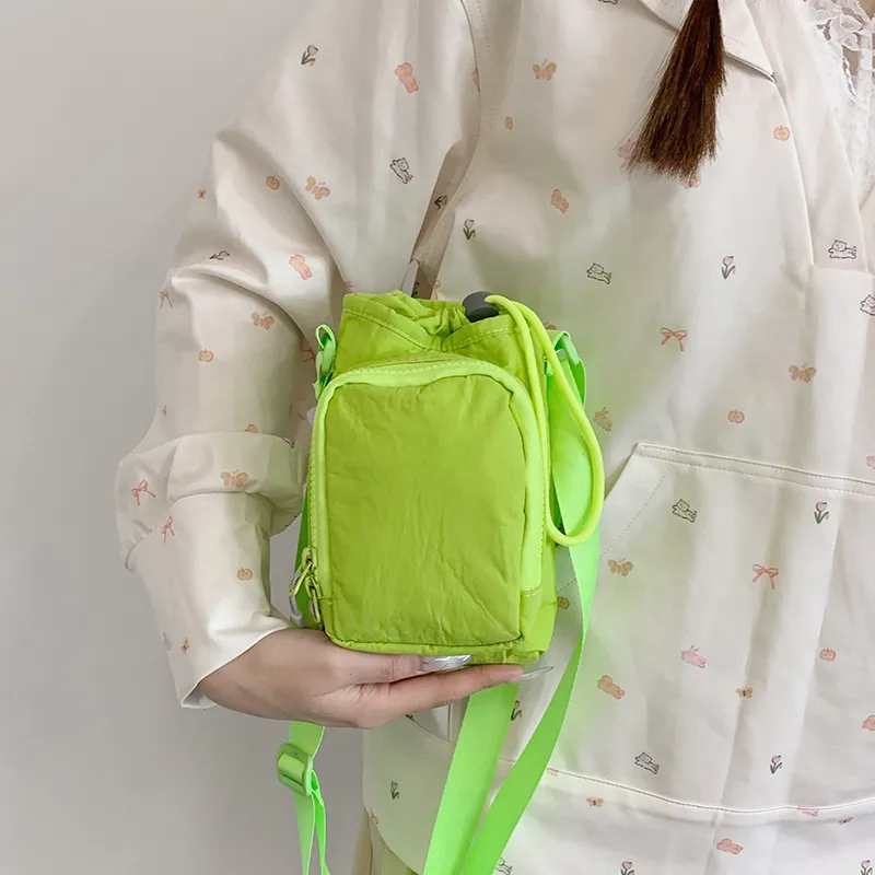 Travel Nylon Fabric Crossbody Bag, Shoulder Bag Unisex Black/Blue/Green/Gray/Pink-15