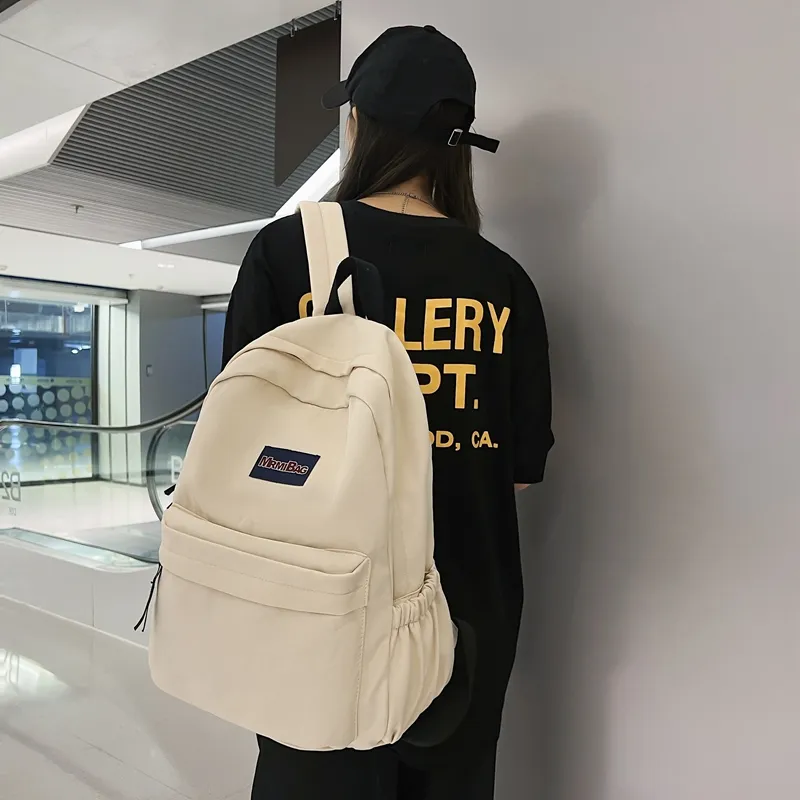 Travel Nylon Backpack Regular Unisex Black/White/Brown/Blue-25