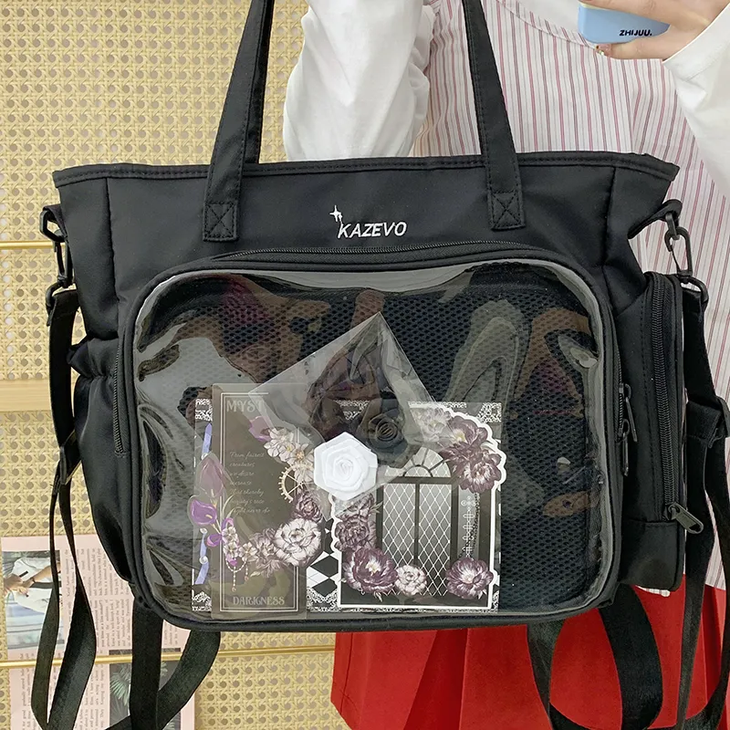 Travel Nylon Fabric One Shoulder Crossbody Backpack Handbag Women's Multicolor-15