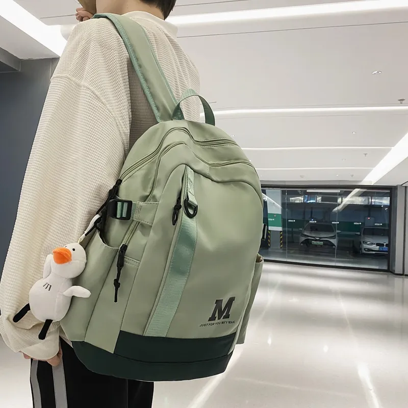 Travel Nylon Backpack Regular Unisex Black/White/Green/Blue-13