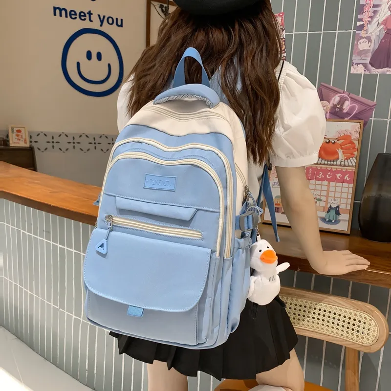 Travel Nylon Backpack Unisex Black/Blue/Purple/Green-12