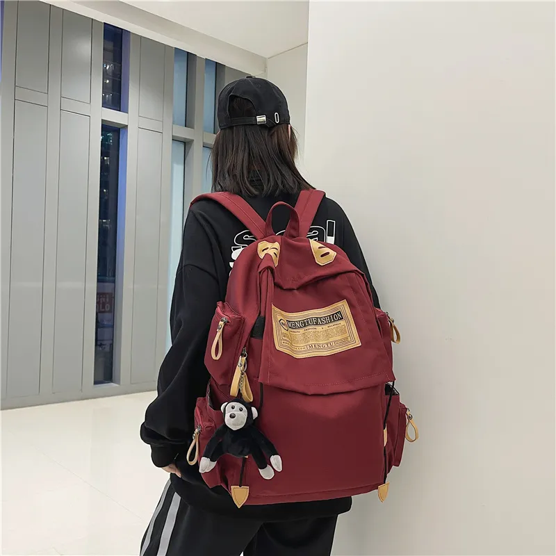Travel Oxford Backpack Unisex Black/Red/Khaki/Blue-18